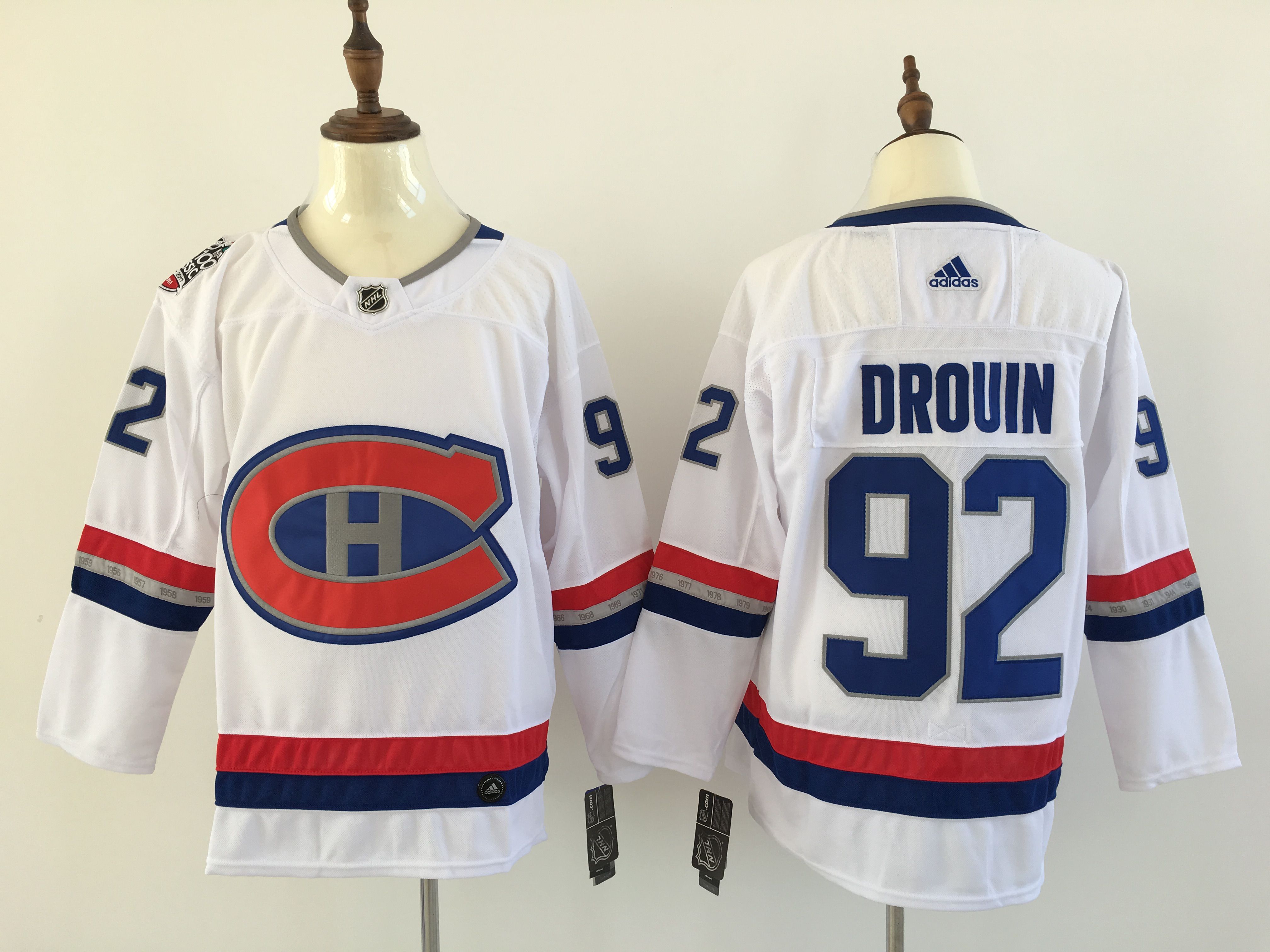 Men Montreal Canadiens 92 Drouin White Hockey Stitched Adidas NHL Jerseys